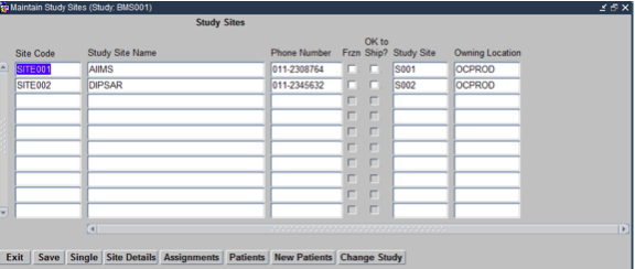 Maintain Study Sites while Designing Clinical Study